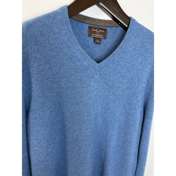 Jos A Bank Men's V Neck Cashmere Sweater Preppy Luxury Sz XL Blue - Picture 9 of 9